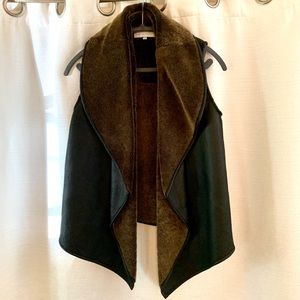 NWOT! Nellie Partow Shearling Draped Lapel Vest